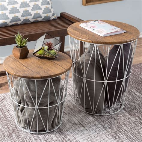 End Tables With Basket Storage